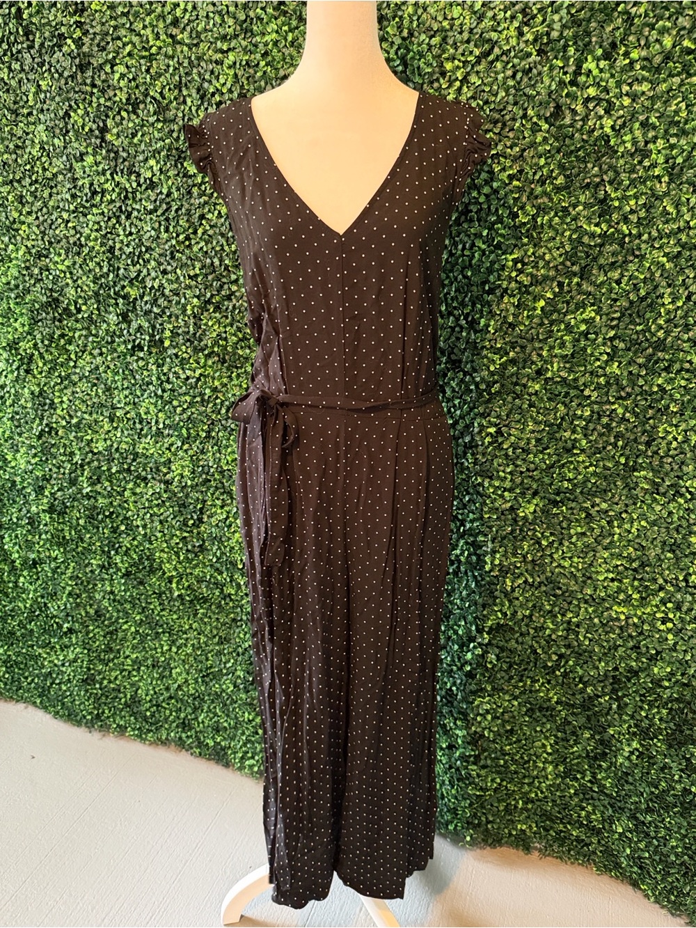 Old Navy Black Romper with White Polka Dots